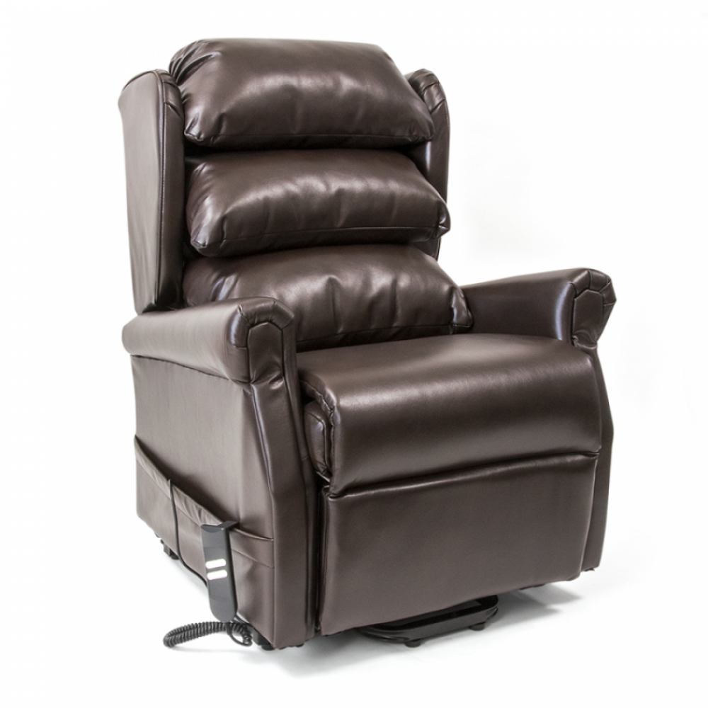 Ηλεκτρική Πολυθρόνα Ανύψωσης "BELIZE" Brown Leather 110x75x90 cm Νοσηλεία Βοηθήματα